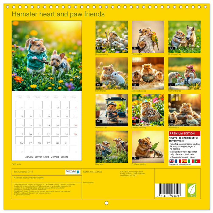 Hamster heart and paw friends (CALVENDO Monthly Calendar 2026)