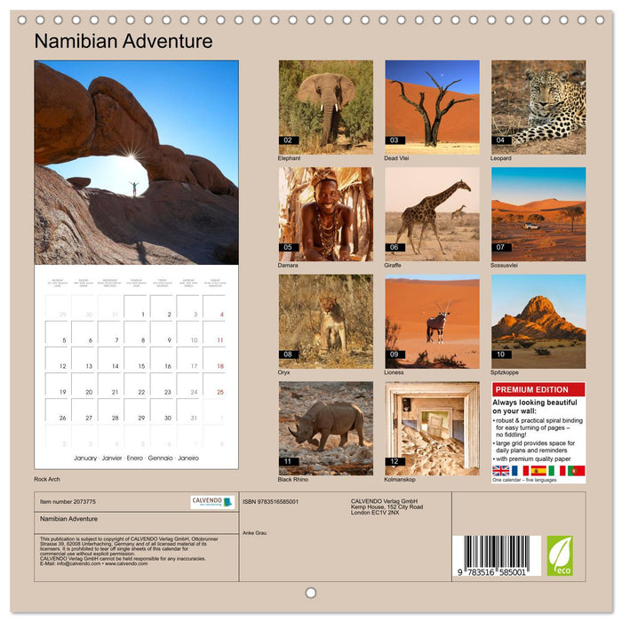 Namibian Adventure (CALVENDO Monthly Calendar 2026)