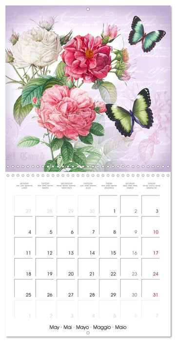 Dans le jardin de Monsieur Pierre-Joseph Redouté (CALVENDO Calendrier mensuel 2026)