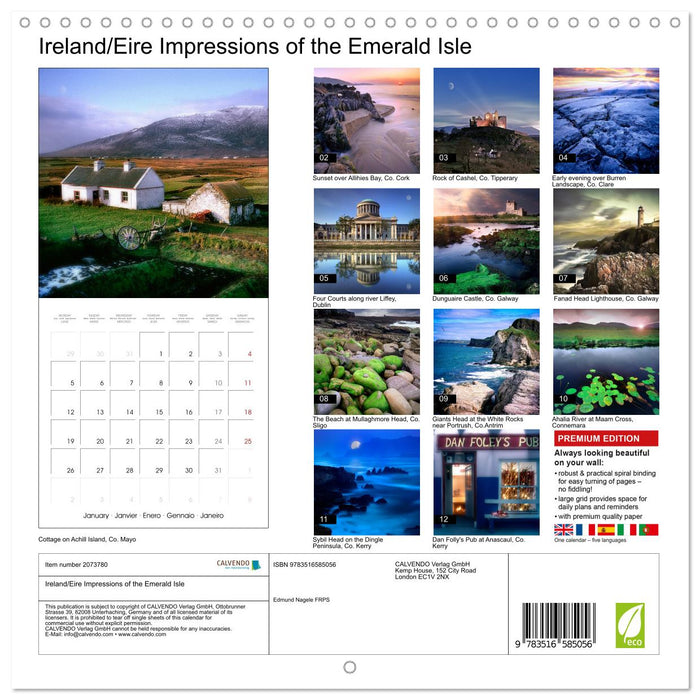 Ireland/Eire Impressions of the Emerald Isle (CALVENDO Monthly Calendar 2026)