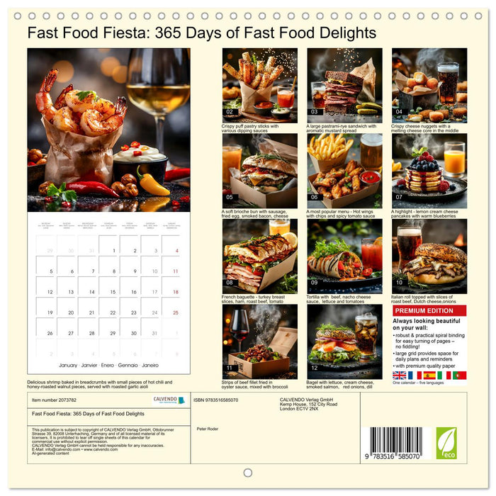 Fast Food Fiesta: 365 Days of Fast Food Delights (CALVENDO Monthly Calendar 2026)