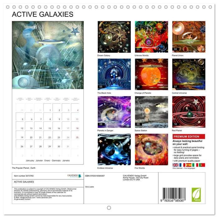 ACTIVE GALAXIES (CALVENDO Monthly Calendar 2026)