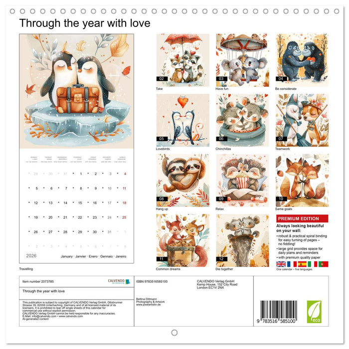 Through the year with love (CALVENDO Monthly Calendar 2026)