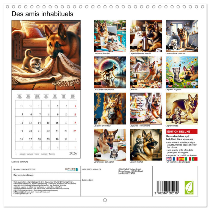 Des amis inhabituels (CALVENDO Calendrier mensuel 2026)