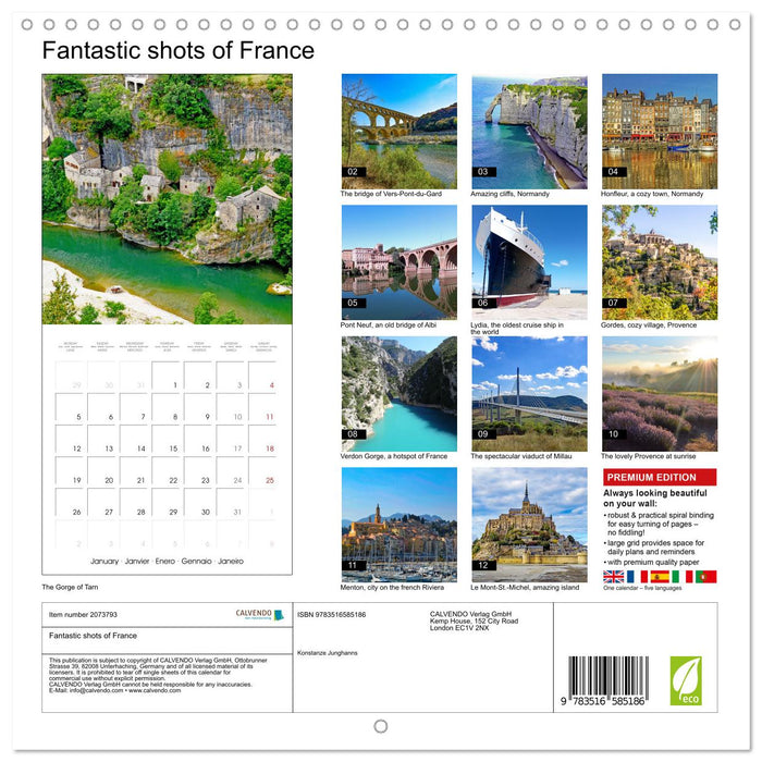Fantastic shots of France (CALVENDO Monthly Calendar 2026)
