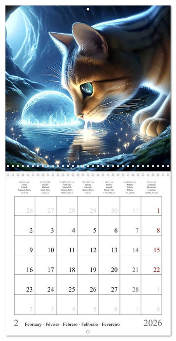 L'heure bleue des animaux (CALVENDO Calendrier mensuel 2026)