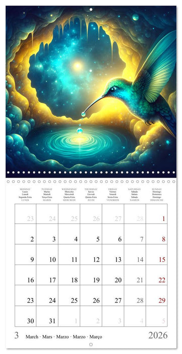 L'heure bleue des animaux (CALVENDO Calendrier mensuel 2026)