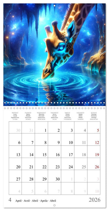 L'heure bleue des animaux (CALVENDO Calendrier mensuel 2026)