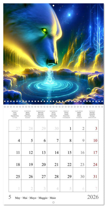 L'heure bleue des animaux (CALVENDO Calendrier mensuel 2026)