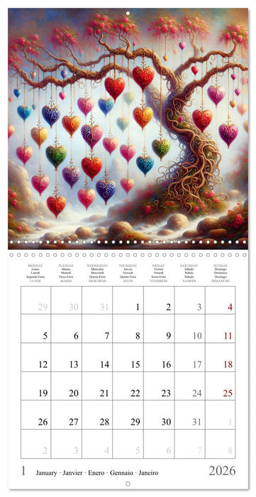 Branches du cœur (CALVENDO Calendrier mensuel 2026)