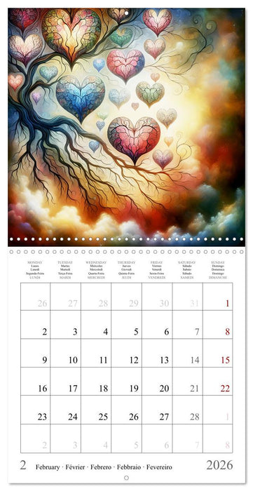 Branches du cœur (CALVENDO Calendrier mensuel 2026)