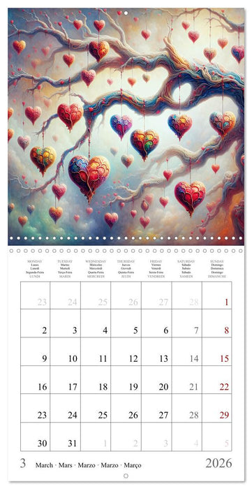 Branches du cœur (CALVENDO Calendrier mensuel 2026)