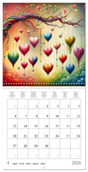 Branches du cœur (CALVENDO Calendrier mensuel 2026)