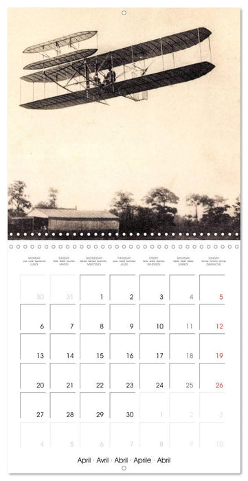 Avions biplans sur cartes postales anciennes (CALVENDO Calendrier mensuel 2026)