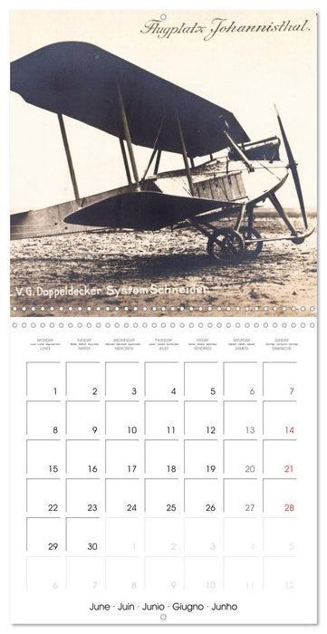 Avions biplans sur cartes postales anciennes (CALVENDO Calendrier mensuel 2026)