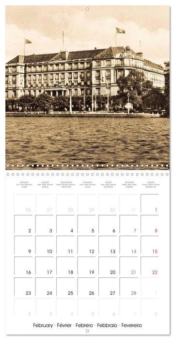 Bons baisers de Hambourg : Vues historiques de la ville (CALVENDO Calendrier mensuel 2026)