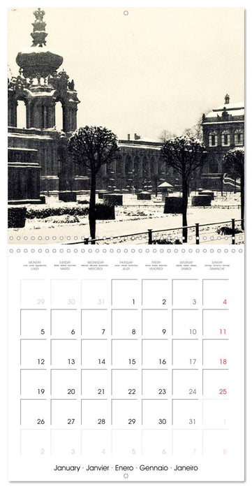 Souvenirs de Dresde : Cartes postales historiques de la ville (CALVENDO Calendrier mensuel 2026)
