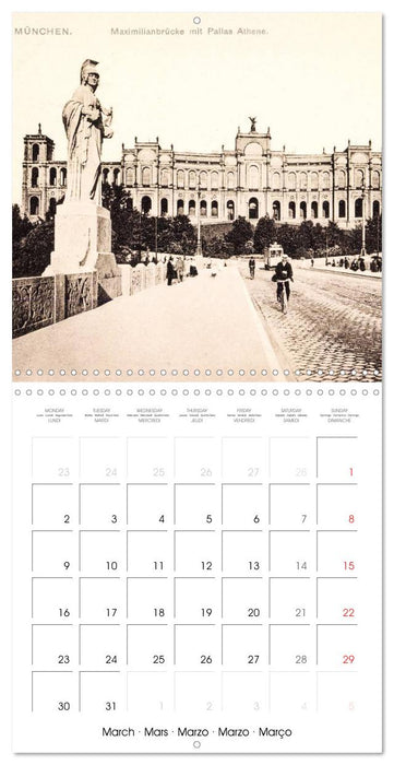 Promenade à travers Munich : Cartes postales historiques de la ville (CALVENDO Calendrier mensuel 2026)