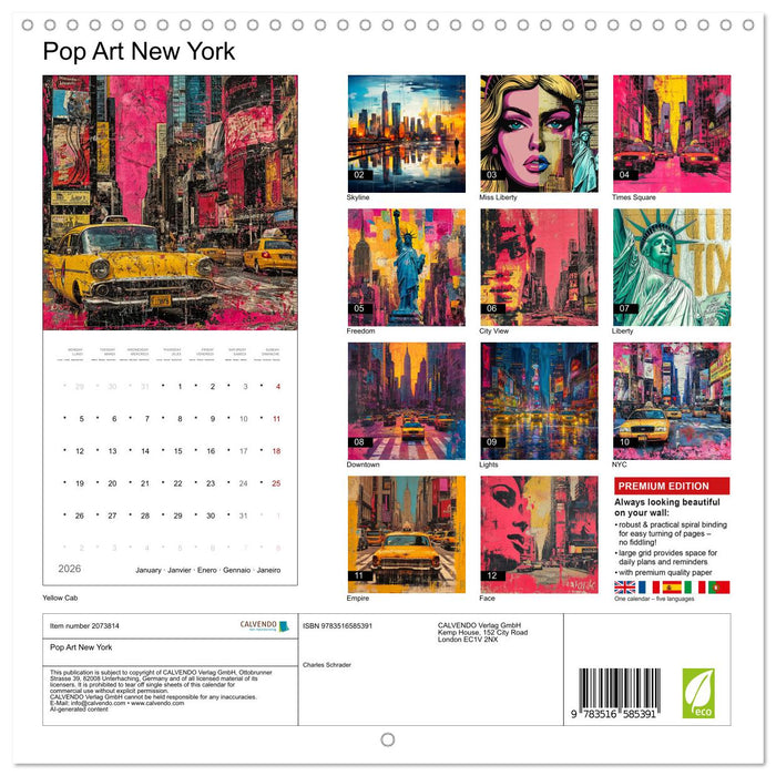 Pop Art New York (CALVENDO Monthly Calendar 2026)