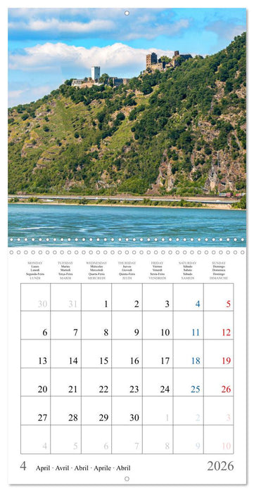 Castles and Palaces in the Middle Rhine Valley (CALVENDO Monthly Calendar 2026)