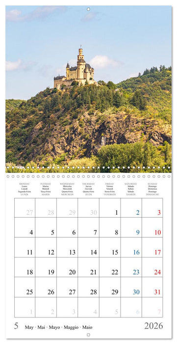 Castles and Palaces in the Middle Rhine Valley (CALVENDO Monthly Calendar 2026)