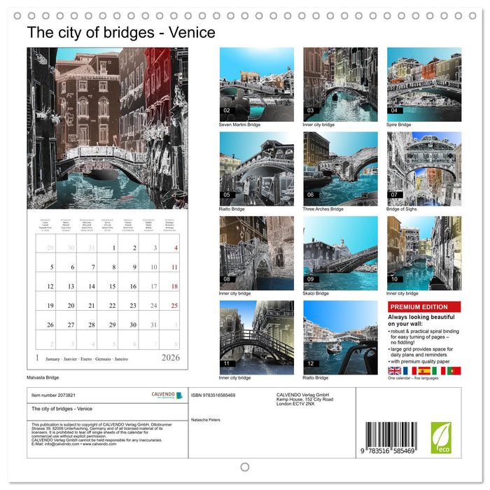 The city of bridges - Venice (CALVENDO Monthly Calendar 2026)
