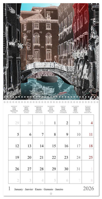 The city of bridges - Venice (CALVENDO Monthly Calendar 2026)