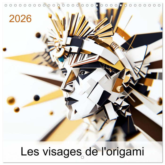 Les visages de l'origami (CALVENDO Calendrier mensuel 2026)