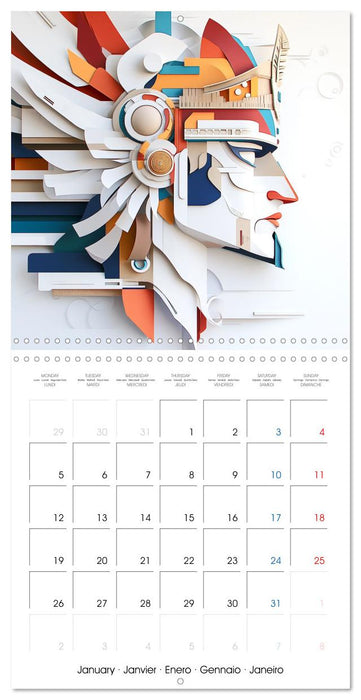 Les visages de l'origami (CALVENDO Calendrier mensuel 2026)