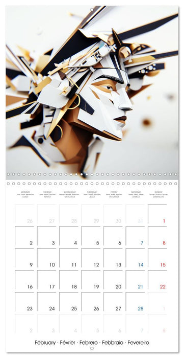 Les visages de l'origami (CALVENDO Calendrier mensuel 2026)