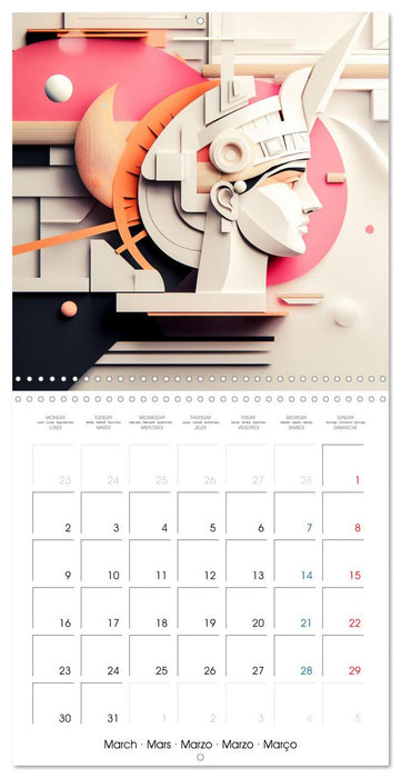 Les visages de l'origami (CALVENDO Calendrier mensuel 2026)