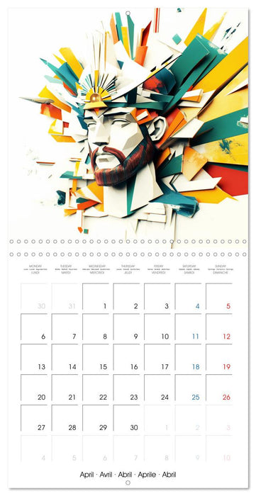 Les visages de l'origami (CALVENDO Calendrier mensuel 2026)