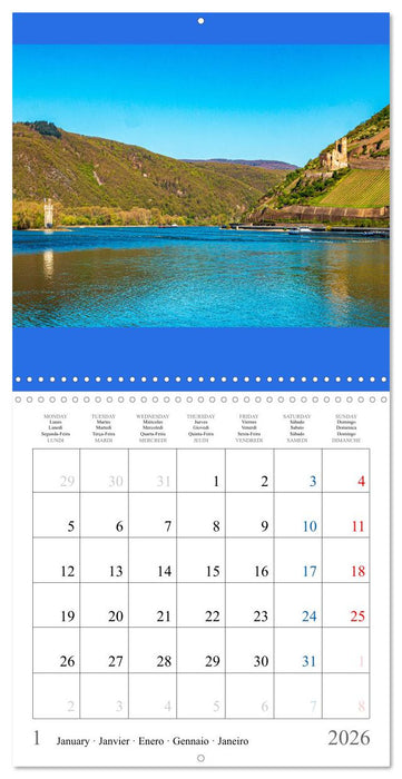 German castles and palaces on the Upper Middle Rhine Part One (CALVENDO Monthly Calendar 2026)