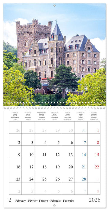 German castles and palaces on the Upper Middle Rhine Part One (CALVENDO Monthly Calendar 2026)