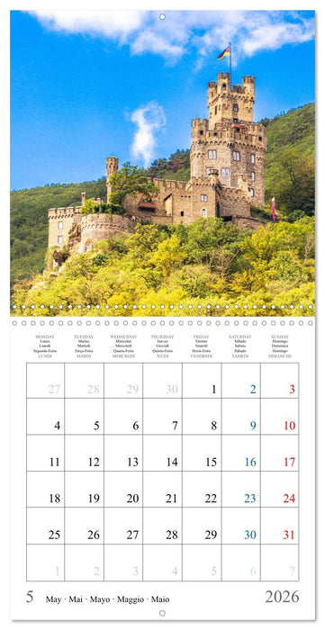 German castles and palaces on the Upper Middle Rhine Part One (CALVENDO Monthly Calendar 2026)