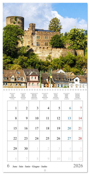 German castles and palaces on the Upper Middle Rhine Part One (CALVENDO Monthly Calendar 2026)
