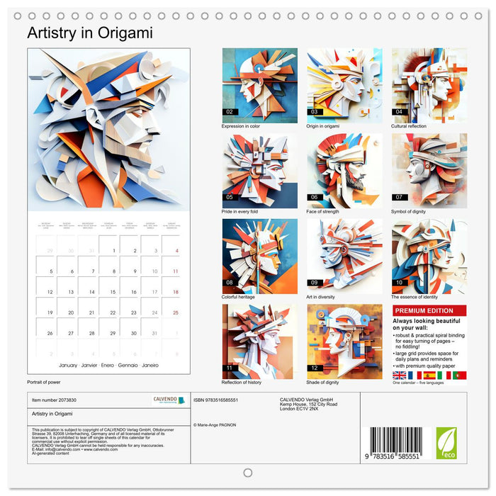 Artistry in Origami (CALVENDO Monthly Calendar 2026)
