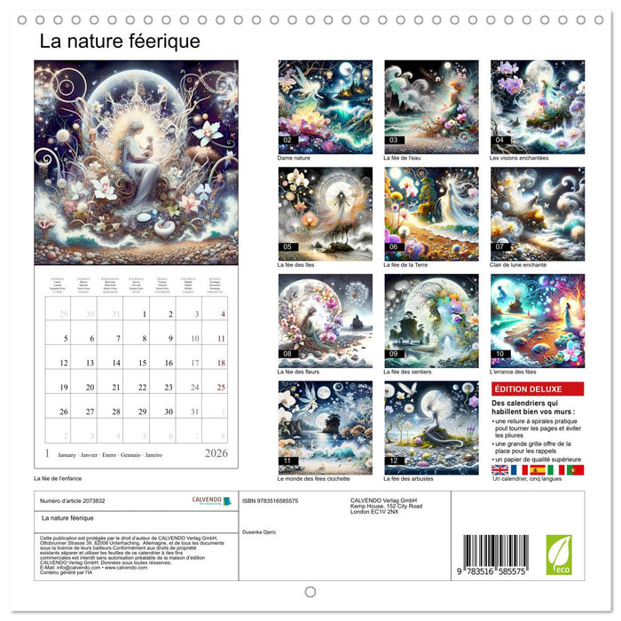 La nature féerique (CALVENDO Calendrier mensuel 2026)
