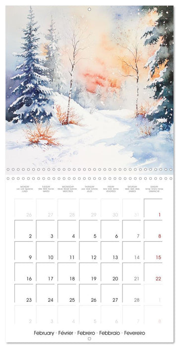 Sérénité à l'aquarelle (CALVENDO Calendrier mensuel 2026)