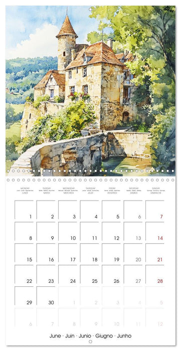 Sérénité à l'aquarelle (CALVENDO Calendrier mensuel 2026)