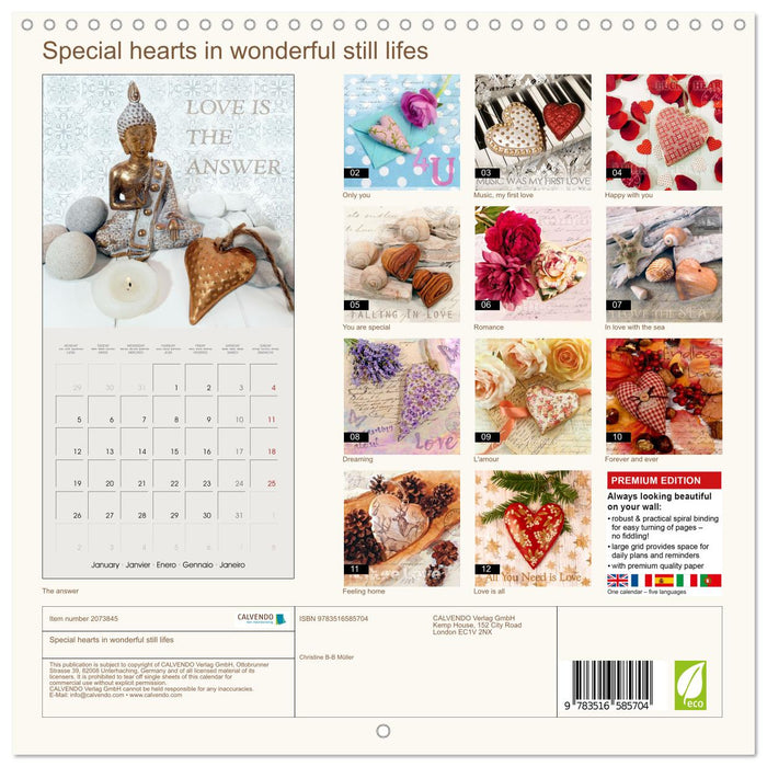 Special hearts in wonderful still lifes (CALVENDO Monthly Calendar 2026)