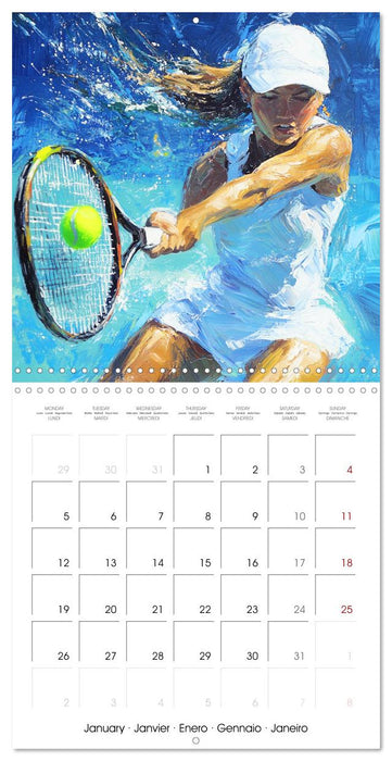 Disciplines olympiques en peinture (CALVENDO Calendrier mensuel 2026)