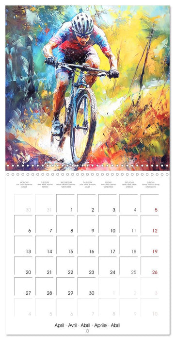 Disciplines olympiques en peinture (CALVENDO Calendrier mensuel 2026)
