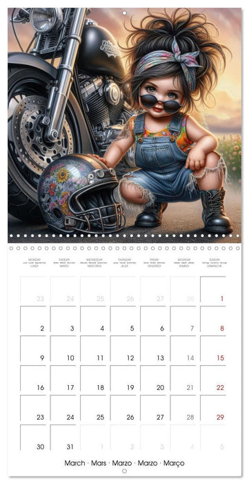 Born to Ride - Cool toddler girls and Motorbikes (CALVENDO Monthly Calendar 2026)