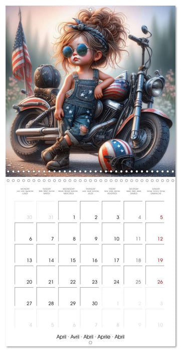 Born to Ride - Cool toddler girls and Motorbikes (CALVENDO Monthly Calendar 2026)