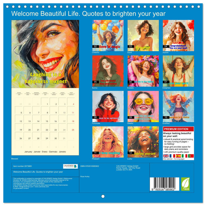 Welcome Beautiful Life. Quotes to brighten your year (CALVENDO Monthly Calendar 2026)