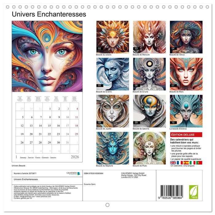 Univers Enchanteresses (CALVENDO Calendrier mensuel 2026)