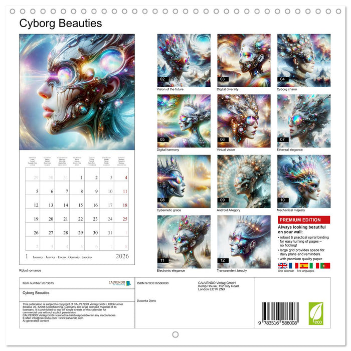 Cyborg Beauties (CALVENDO Monthly Calendar 2026)