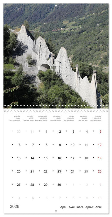 Les merveilles du Valais (CALVENDO Calendrier mensuel 2026)