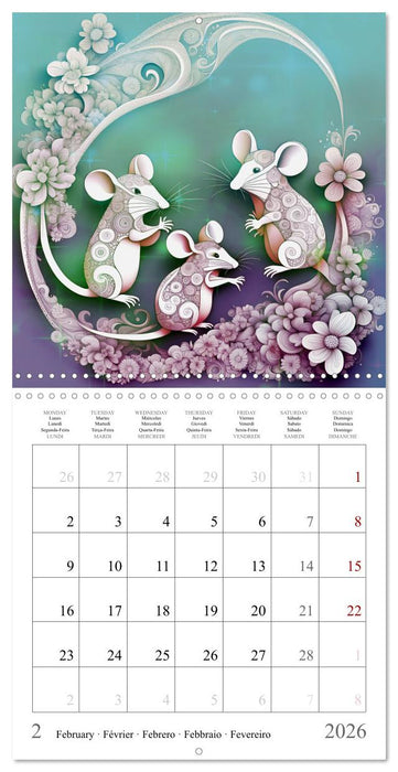 Animal fractals (CALVENDO Monthly Calendar 2026)